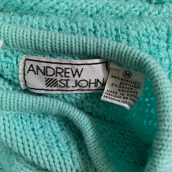 ANDREW ST JOHN Vintage V-Back Chunky Sweater sz M - Picture 13 of 16